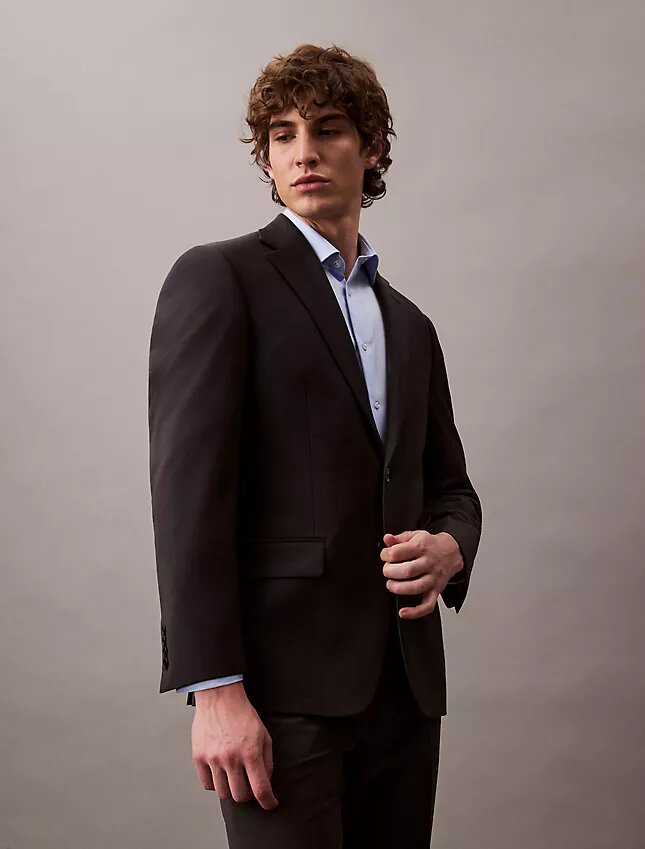 Camisa de botões com corte justo e elástico Camisa de botões com corte justo e elástico