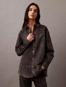 Camisa de botões com estampado de Denim