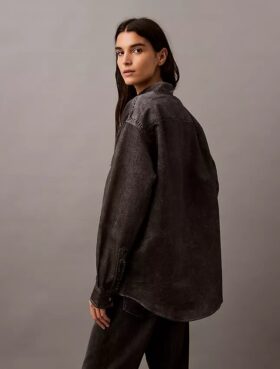 Camisa de botões com estampado de Denim