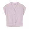 Camisa de botões com nó para meninas Camisa de botões com nó para meninas