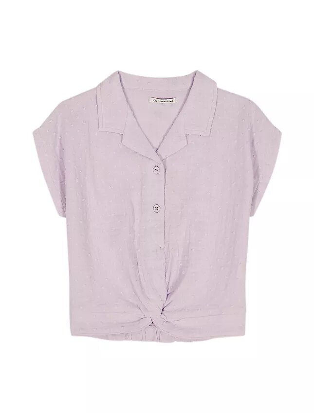 Camisa de botões com nó para meninas Camisa de botões com nó para meninas