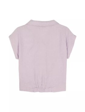 Camisa de botões com nó para meninas