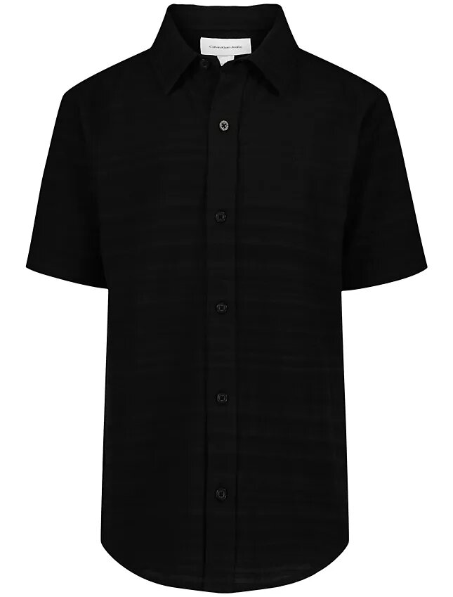 Camisa de botões com riscas texturadas para meninos Camisa de botões com riscas texturadas para meninos