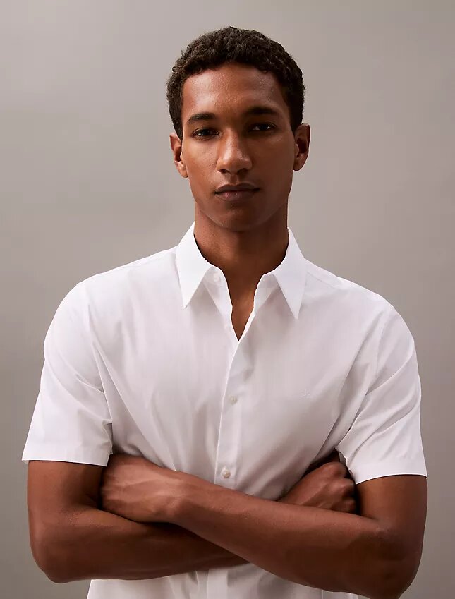 Camisa de botões em algodão Cotton Stretch Camisa de botões em algodão Cotton Stretch