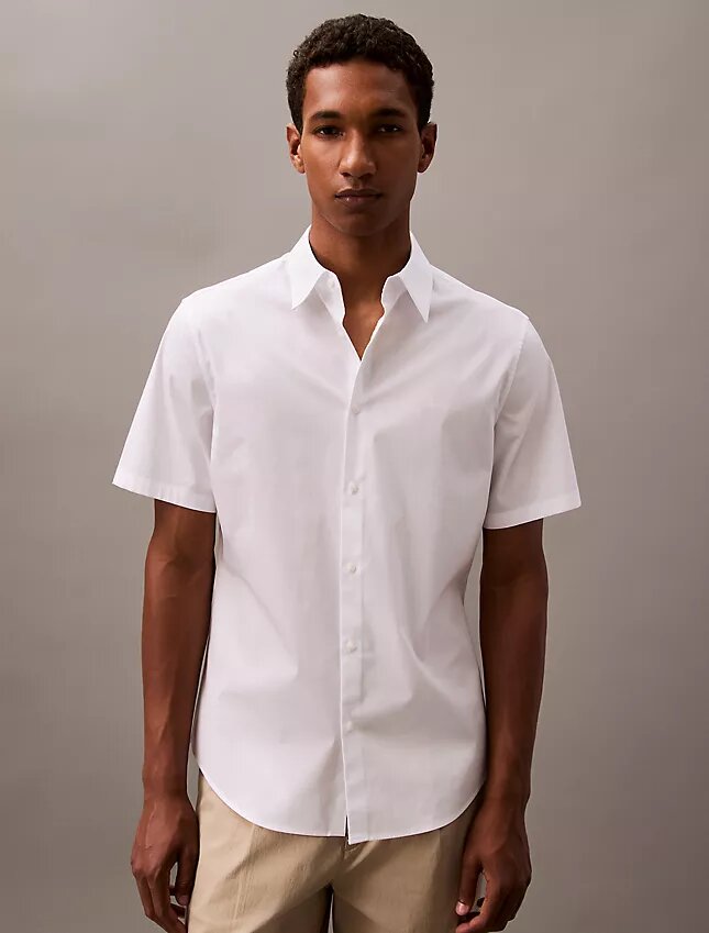Camisa de botões em algodão Cotton Stretch Camisa de botões em algodão Cotton Stretch