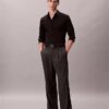 Camisa de botões em popeline de algodão Cotton Stretch, corte justo