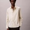 Camisa de botões em popeline de algodão Cotton Stretch às riscas Camisa de botões em popeline de algodão Cotton Stretch às riscas