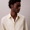 Camisa de botões em popeline de algodão Cotton Stretch às riscas Camisa de botões em popeline de algodão Cotton Stretch às riscas