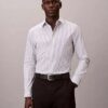 Camisa de botões, justa e elástica, com riscas Camisa de botões, justa e elástica, com riscas