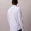 Camisa de botões justa em algodão elástico às riscas Camisa de botões justa em algodão elástico às riscas