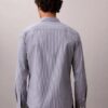 Camisa de botões justa em algodão elástico às riscas Camisa de botões justa em algodão elástico às riscas