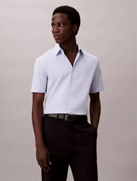 Camisa de botões justa em Cotton Stretch