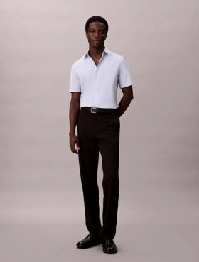 Camisa de botões justa em Cotton Stretch