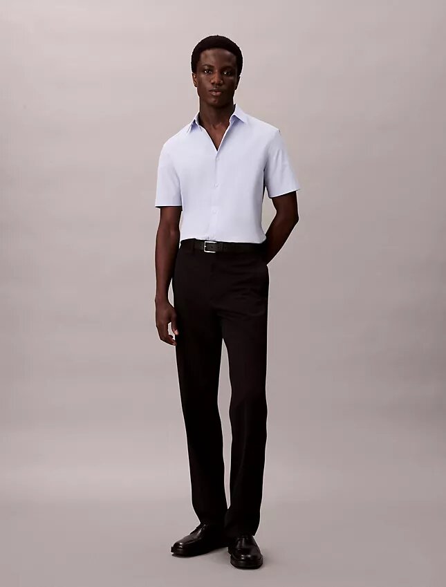 Camisa de botões justa em Cotton Stretch Camisa de botões justa em Cotton Stretch