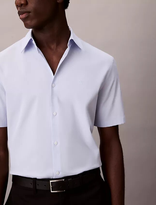 Camisa de botões justa em Cotton Stretch Camisa de botões justa em Cotton Stretch