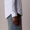Camisa de botões listrada, justa e descontraída Camisa de botões listrada, justa e descontraída