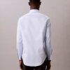 Camisa de corte justo com botões em azul-marinho liso Camisa de corte justo com botões em azul-marinho liso