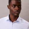 Camisa de corte justo com botões em azul-marinho liso Camisa de corte justo com botões em azul-marinho liso