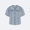 Camisa de Denim com botões para meninas Camisa de Denim com botões para meninas