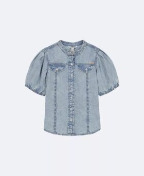 Camisa de Denim com botões para meninas