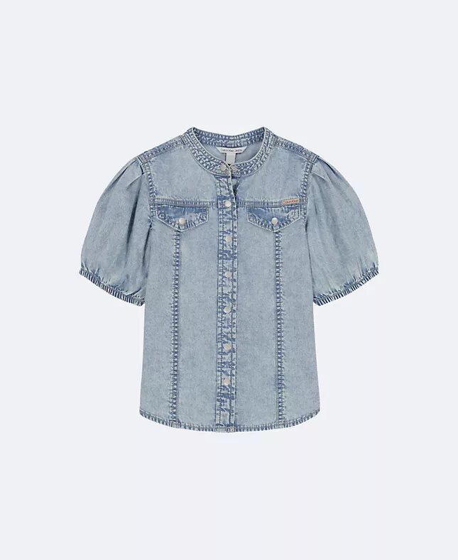 Camisa de Denim com botões para meninas Camisa de Denim com botões para meninas