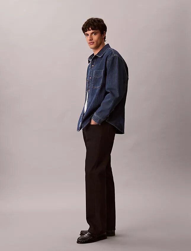 Camisa de Denim com Monogram integral estilo anos 90 Camisa de Denim com Monogram integral estilo anos 90