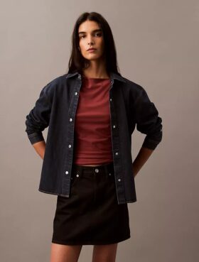 Camisa de Denim descontraída com botões