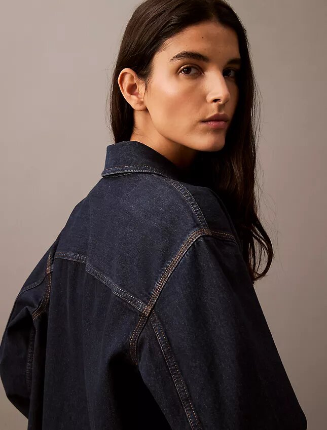 Camisa de Denim descontraída com botões Camisa de Denim descontraída com botões