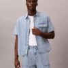 Camisa de Denim utilitária com botões Camisa de Denim utilitária com botões