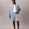 Camisa de Denim utilitária com botões Camisa de Denim utilitária com botões