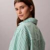 Camisa de dormir curta em popeline de algodão