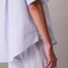 Camisa de dormir de manga curta e corte descontraído em popeline de algodão Camisa de dormir de manga curta e corte descontraído em popeline de algodão