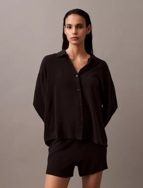 Camisa de dormir de viscose com botões