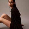 Camisa de dormir de viscose com botões