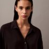 Camisa de dormir de viscose com botões