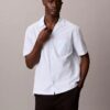 Camisa de dormir descontraída com botões em seersucker Camisa de dormir descontraída com botões em seersucker
