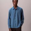 Camisa de flanela mesclada com botões e corte descontraído Camisa de flanela mesclada com botões e corte descontraído