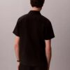 Camisa de linho e algodão de manga curta com botões Camisa de linho e algodão de manga curta com botões