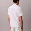 Camisa de linho e algodão de manga curta com botões
