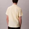 Camisa de linho e algodão de manga curta com botões Camisa de linho e algodão de manga curta com botões