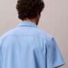 Camisa de linho e algodão de manga curta com botões Camisa de linho e algodão de manga curta com botões