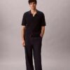 Camisa de malha de algodão com botões Camisa de malha de algodão com botões