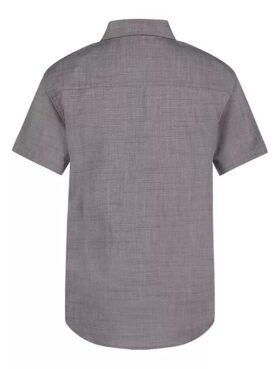 Camisa de manga curta com botões e riscas para meninos