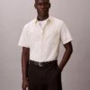 Camisa de manga curta com botões, em Cotton Stretch às riscas Camisa de manga curta com botões, em Cotton Stretch às riscas