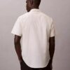 Camisa de manga curta com botões, em Cotton Stretch às riscas Camisa de manga curta com botões, em Cotton Stretch às riscas