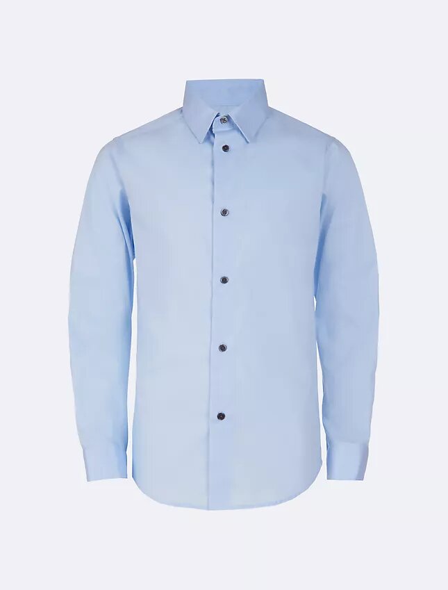 Camisa de popeline com botões para meninos Camisa de popeline com botões para meninos
