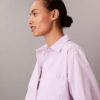 Camisa de popeline de algodão com botões e corte descontraído Camisa de popeline de algodão com botões e corte descontraído