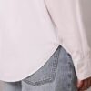 Camisa de popeline de algodão com botões e corte descontraído