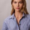 Camisa de popeline de algodão com botões e corte largo Camisa de popeline de algodão com botões e corte largo