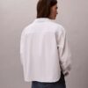 Camisa de popeline de algodão com botões e corte largo Camisa de popeline de algodão com botões e corte largo